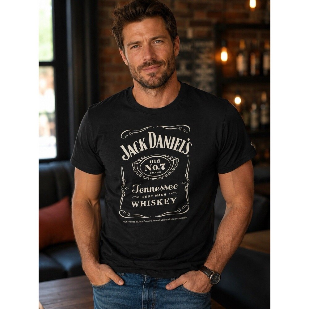 Jack Daniel's Shirt Unisex Black Tennessee Whiskey Old No. 7 Graphic Tee Logo XL